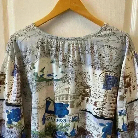 Tradition Top Sequin Lavender Cream Italy  Postcard Print Size 3X - Picture 8 of 16